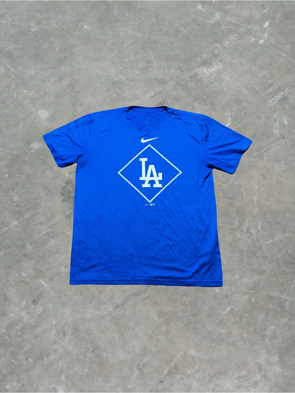 ☀️ Los Angeles Dodgers Graphic Tee Mens Size M Nike Dri Fit Blue T Shirt